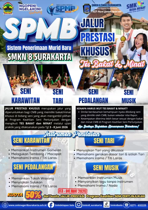 DIMULAI ! Penerimaan Murid Baru SMK NEGERI 8 SURAKARTA!